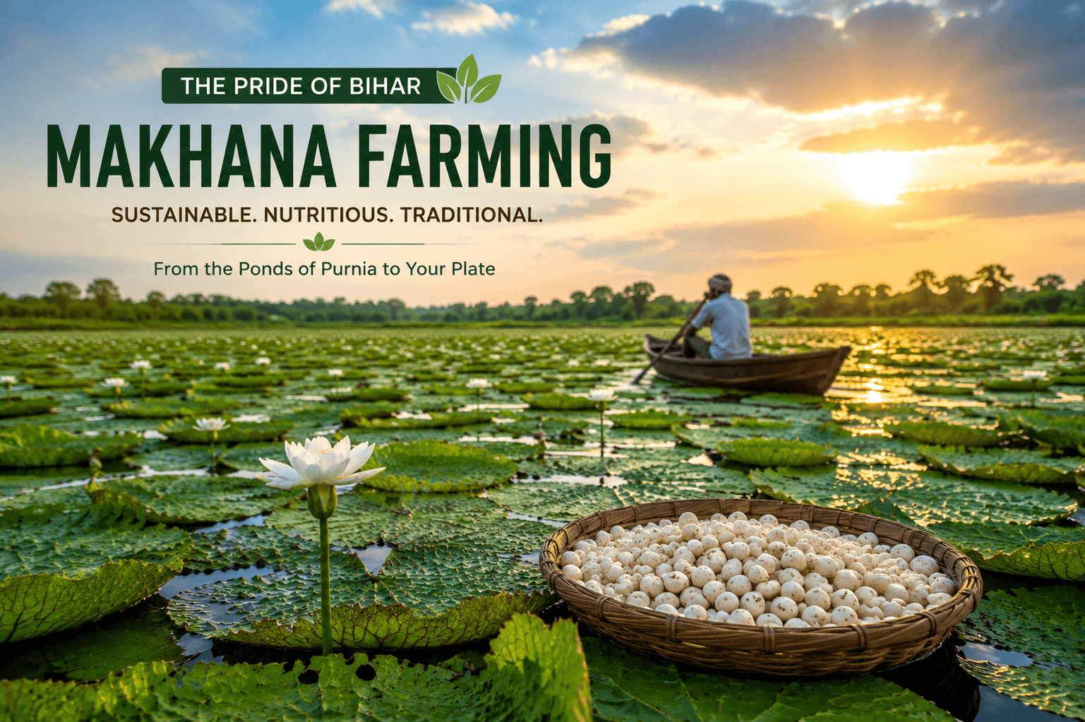 Makhana farming pond in Bihar